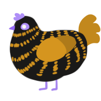 Black tiger, a sable and ochre chicken with a bar pattern