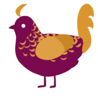 A wine and orange chicken with a half-lace pattern