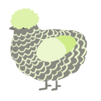 A ash and apple chicken with a lace pattern