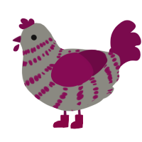 Pinot Noir, a ash and wine chicken with a bar pattern