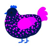 A tumblr and amethyst chicken with a speckle pattern