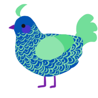 Marina, a ultramarine and spring chicken with a double-lace pattern