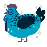 Cornflower, a sapphire and tumblr chicken with a half-lace pattern
