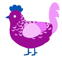 A plum and lavender chicken with a half-lace pattern