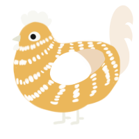 A honey and cream chicken with a bar pattern