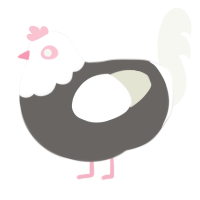 Dove, a grey and white chicken with a head pattern