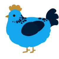A sky and tumblr chicken with a neck-speckle pattern