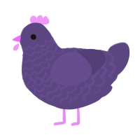 A overcast chicken with a lace pattern