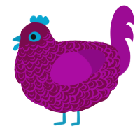 A wine and plum chicken with a double-lace pattern