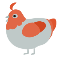 A silver and vermilion chicken with a head pattern