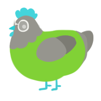 A grass and ash chicken with a head pattern