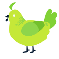 A lime and grass chicken with a neck-band pattern