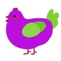 A amethyst and grass chicken