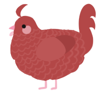 Lovelace, a red chicken with a lace pattern