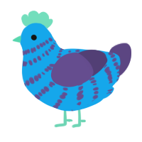 A sky and overcast chicken with a bar pattern