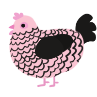 A rose and sable chicken with a lace pattern