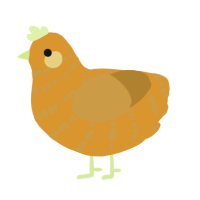 Little Peanut, a orange and gold chicken with a bar pattern