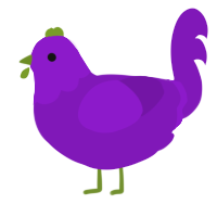 A violet chicken with a head pattern