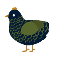 A tumblr and olive chicken with a lace pattern
