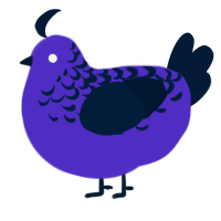 A indigo and tumblr chicken with a half-lace pattern
