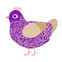 A violet and beige chicken with a double-lace pattern