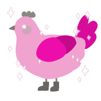 Ashton, a pink and fuchsia chicken