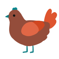 A russet and vermilion chicken