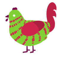 (unnamed), a grass and crimson chicken with a bar pattern