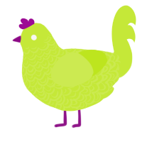 A lime chicken with a double-lace pattern