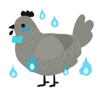 A ash chicken with a lace pattern