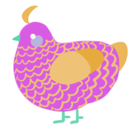 A orchid and honey chicken with a lace pattern