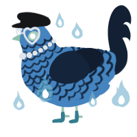 A sapphire and tumblr chicken with a lace pattern