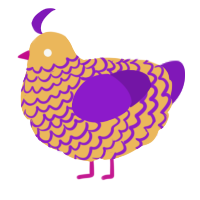 A honey and violet chicken with a lace pattern