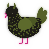 A sable and olive chicken with a speckle pattern