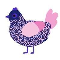 A navy and pink chicken with a double-lace pattern