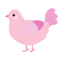 A rose and pink chicken with a half-lace pattern