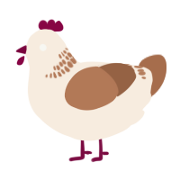 A cream and brown chicken with a neck-band pattern