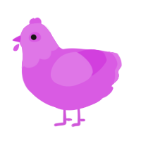 A orchid chicken with a head pattern