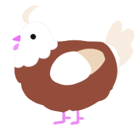 A russet and cream chicken with a head pattern