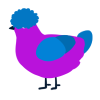 A amethyst and sapphire chicken