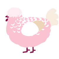 A rose and cream chicken with a half-lace pattern