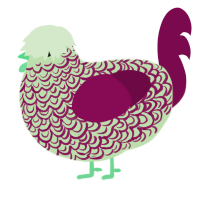 A gluppy and wine chicken with a double-lace pattern
