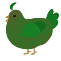 A olive and leaf chicken with a double-lace pattern