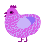 Orchid, a orchid and lilac chicken with a lace pattern