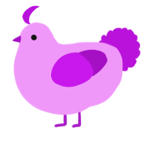 A lavender and amethyst chicken