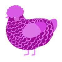 A plum and orchid chicken with a lace pattern