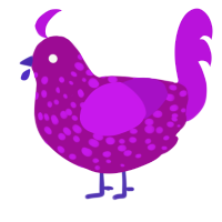 (unnamed), a plum and amethyst chicken with a speckle pattern