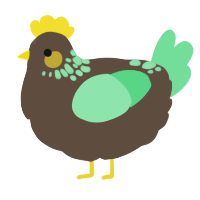A bark and spring chicken with a neck-speckle pattern