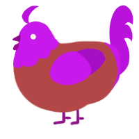 A red and amethyst chicken with a head pattern