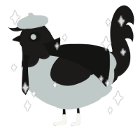 A silver and sable chicken with a head pattern